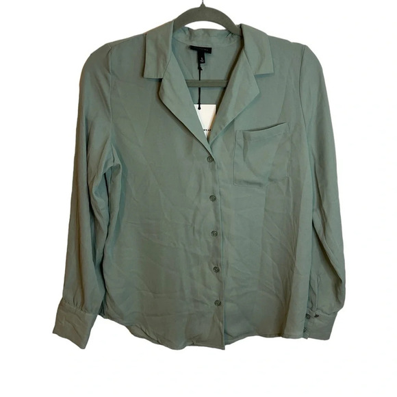 Nwt Who What Wear Seafoam Green Button Down - Picture 1 of 4